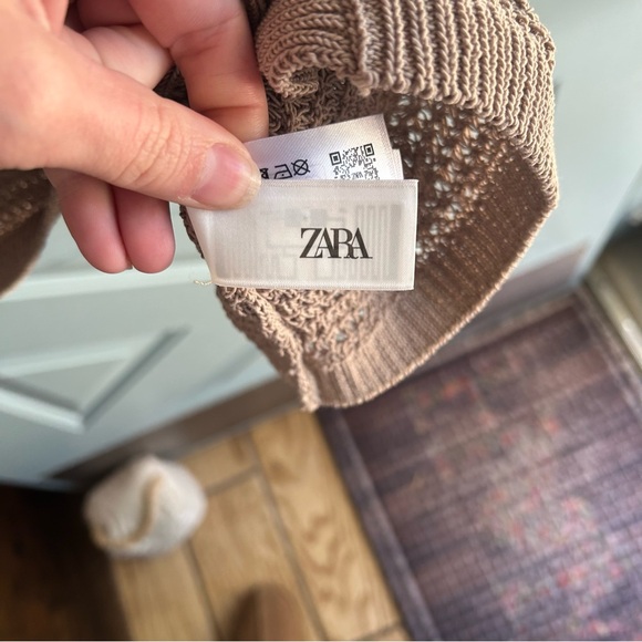 Zara Knit Polo Collared Oversized Cardigan Short Sleeve Button Up Lightweight M - Picture 14 of 14